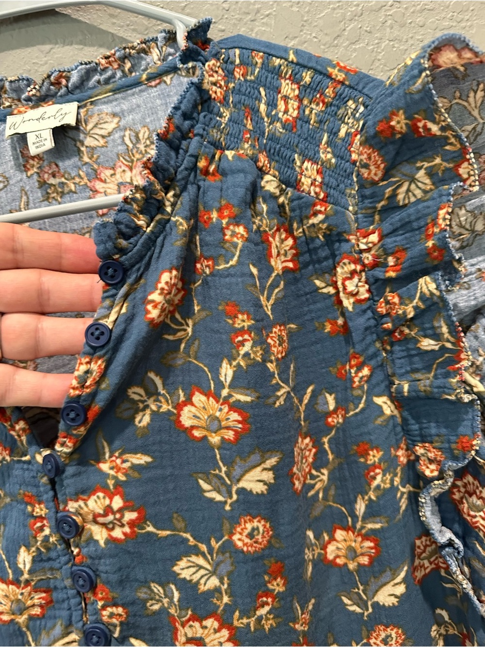 Wonderly floral cotton midi dress Sz XL EUC - Picture 3 of 9